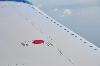 Close-up photo of Aztec aircraft wings